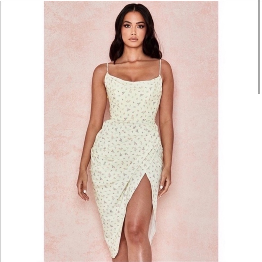 House of CB Daniella LEMON FLORAL BALCONY CORSET DRESS